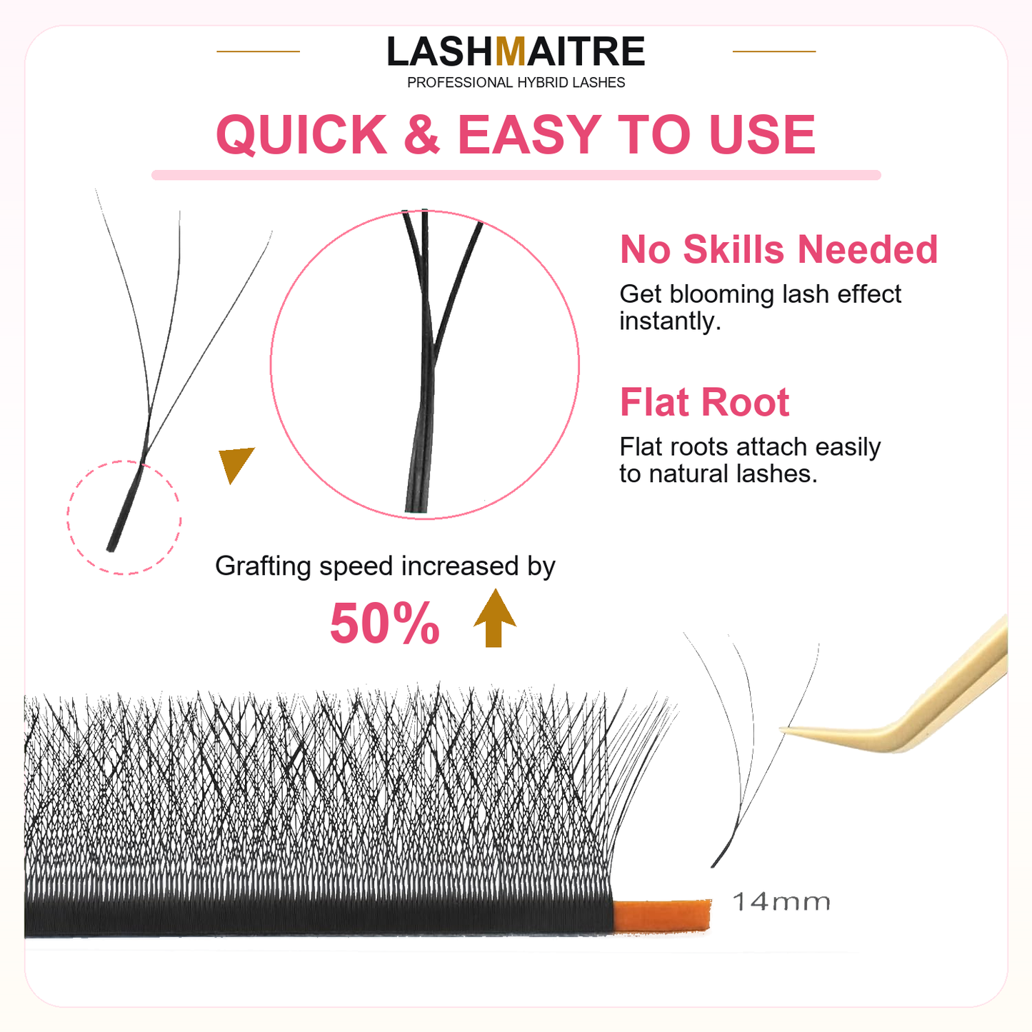 LASHMAITRE W Shape 3D Premade Volume Fan Lashes product detail