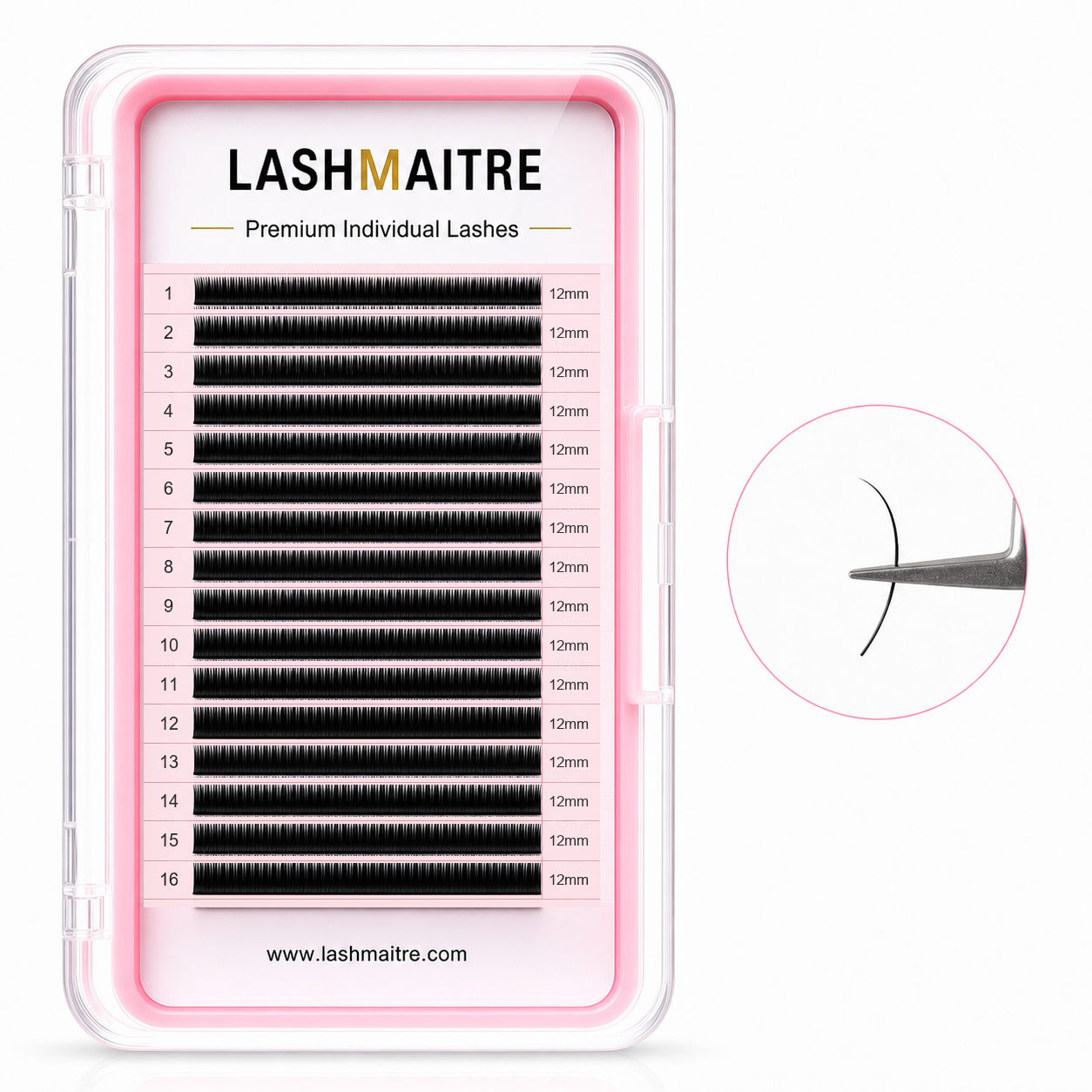 LASHMAITRE Premium Volume Individual Lash Extensions 0.05mm 16 row 12mm product image