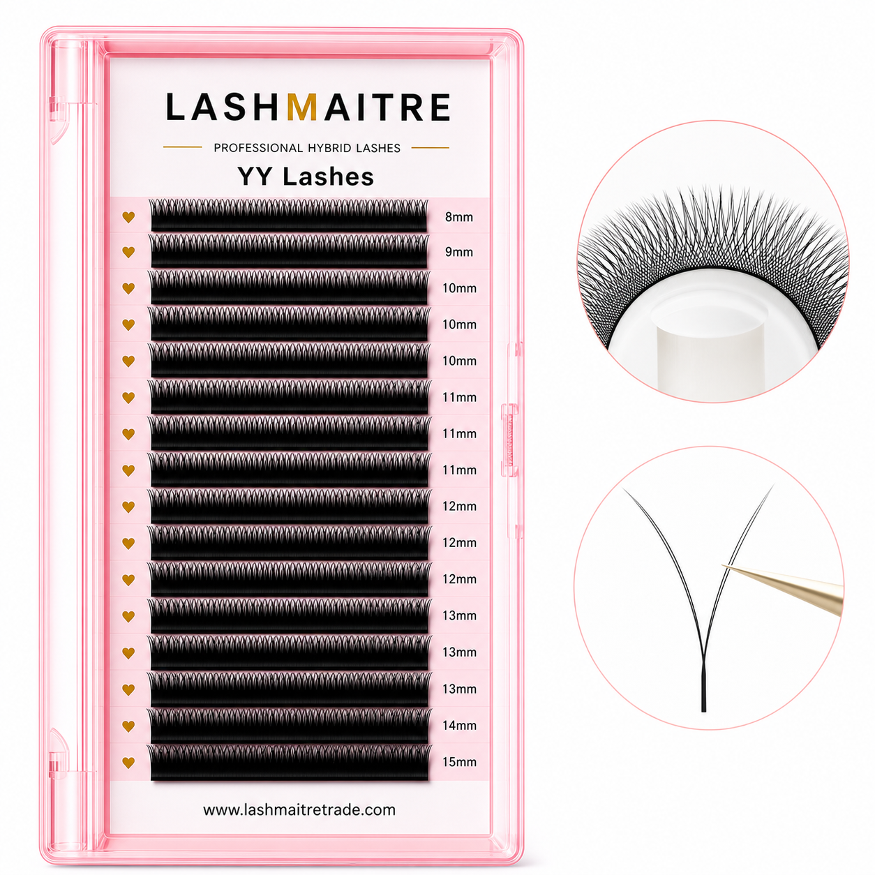 LASHMAITRE 0.05mm YY Volume Eyelash Extensions YY Lashes 8-15mm mixed length 16 row product image