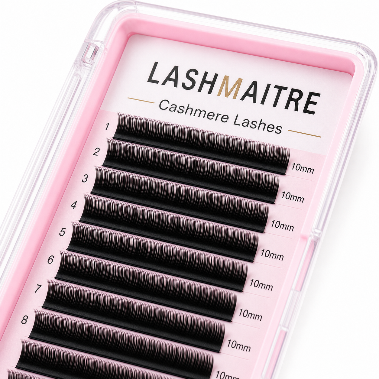 LASHMAITRE Cashmere Volume Lash Trays - LD Curl 45 degree curl and fiber detail