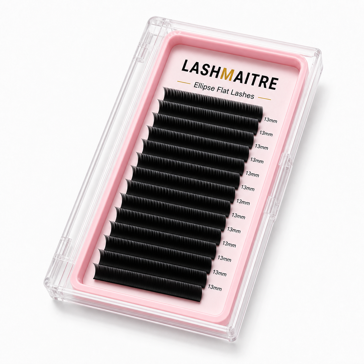 LASHMAITRE Ellipse Flat Lashes 0.15mm 45 degree curl and fiber detail