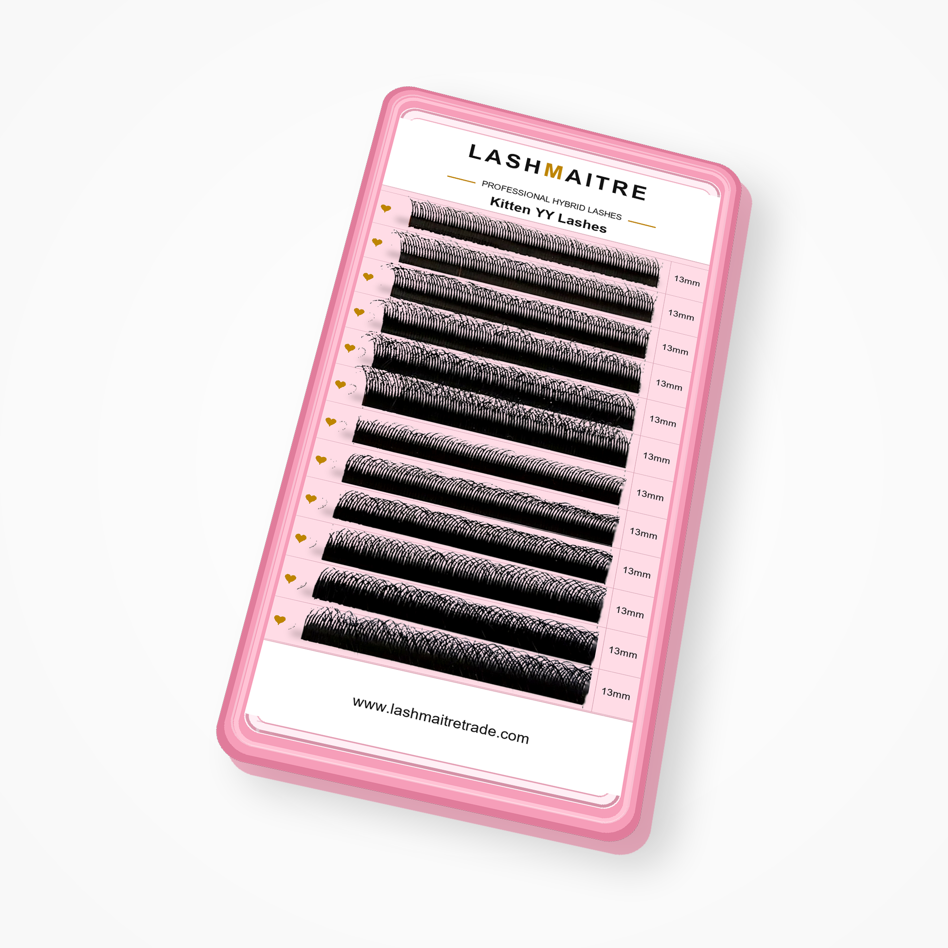 LASHMAITRE Kitten YY Lashes 45 degree curl and fiber detail