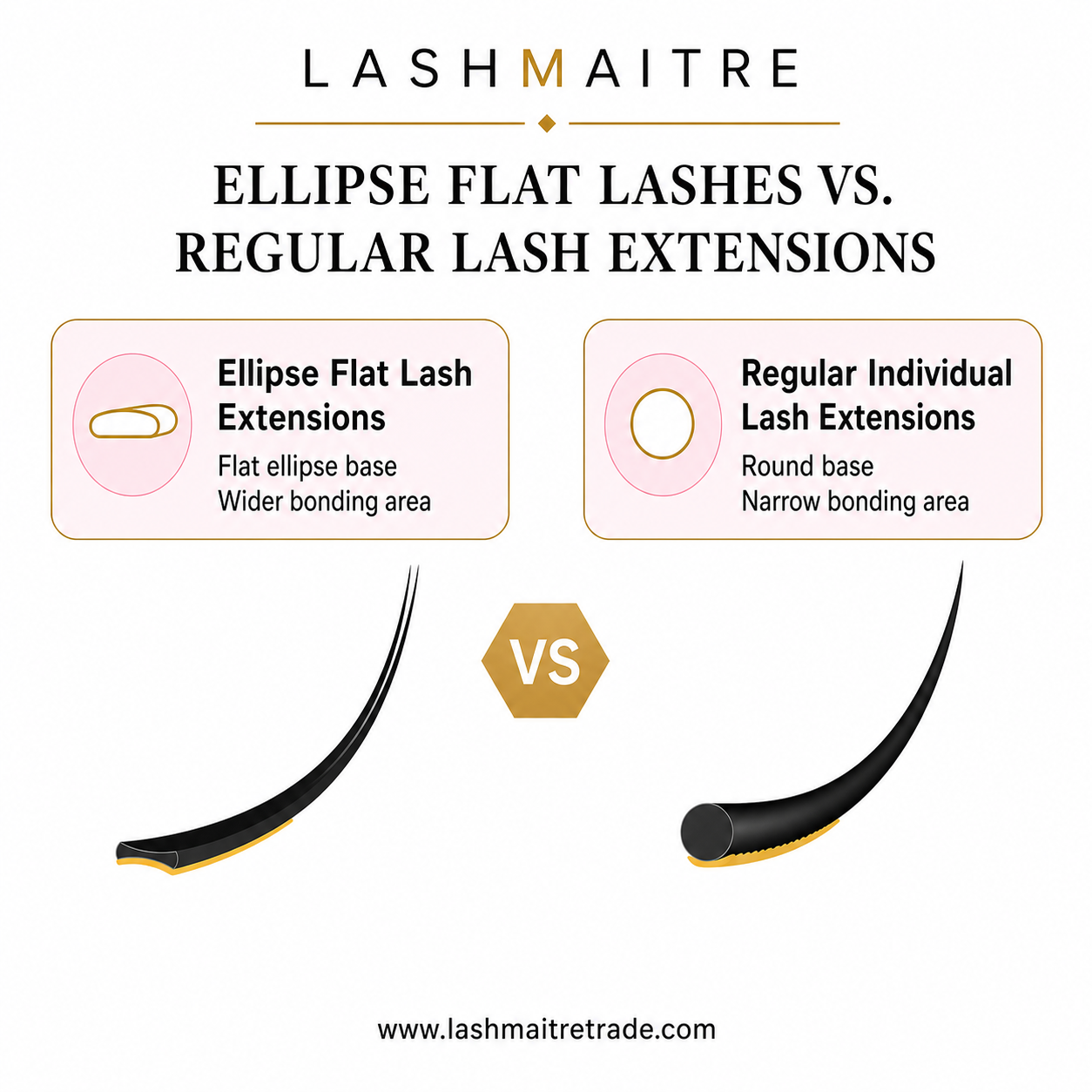 LASHMAITRE Ellipse Flat Lashes 0.10mm ellipse flat lashes vs regular lash extensions comparison
