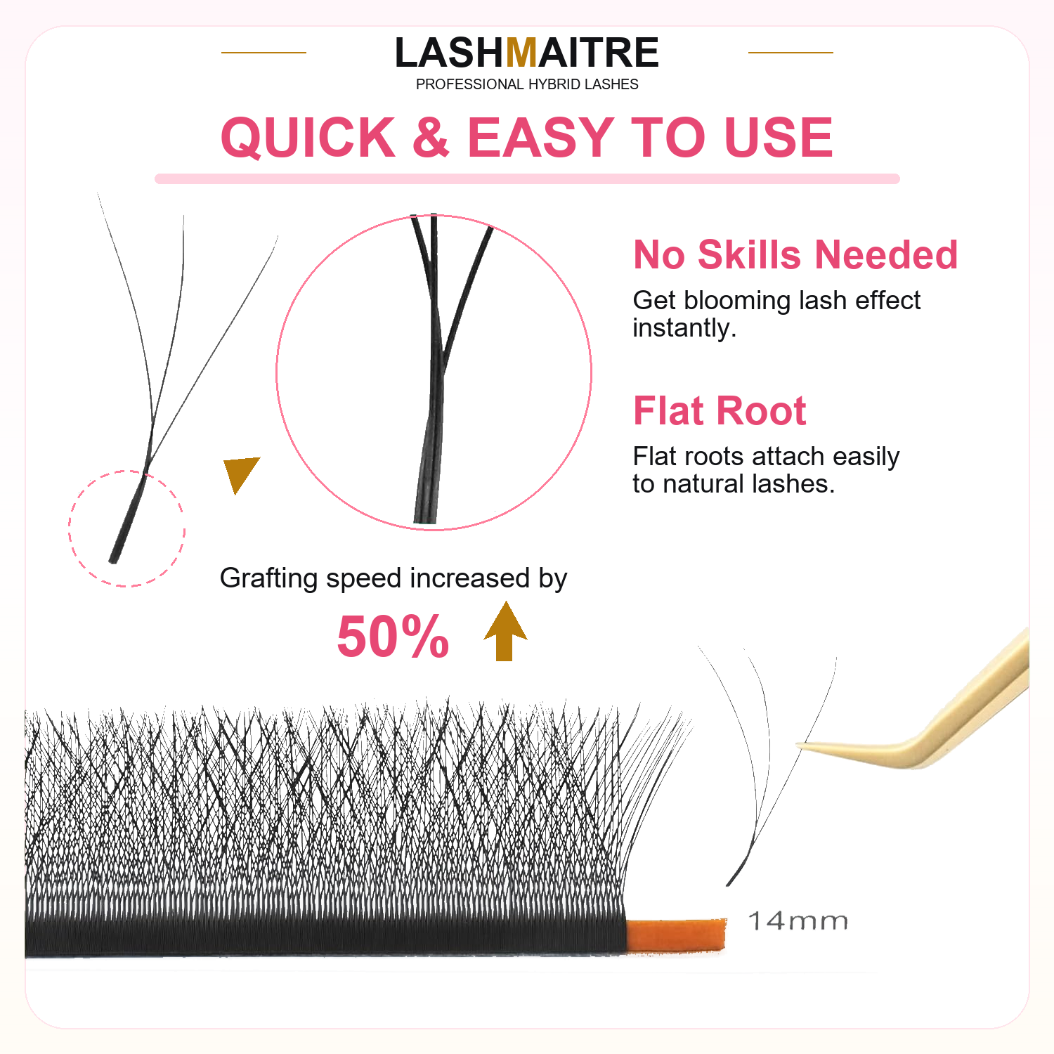 LASHMAITRE W Shape 3D Premade Volume Fan Lashes product detail