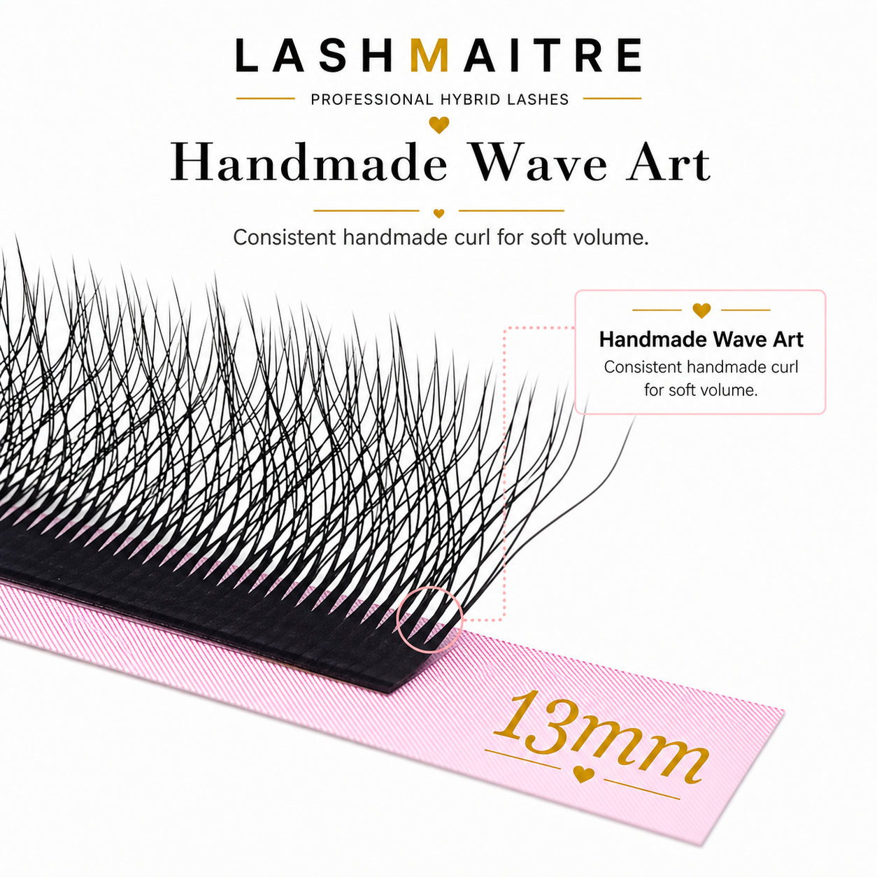 LASHMAITRE 0.07mm YY Volume Eyelash Extensions YY Lashes 13mm handmade wave art detail